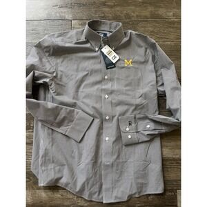 Michigan Wolverines Button Down Shirt Long Sleeve Cutter & Buck Mens‎ Size Small